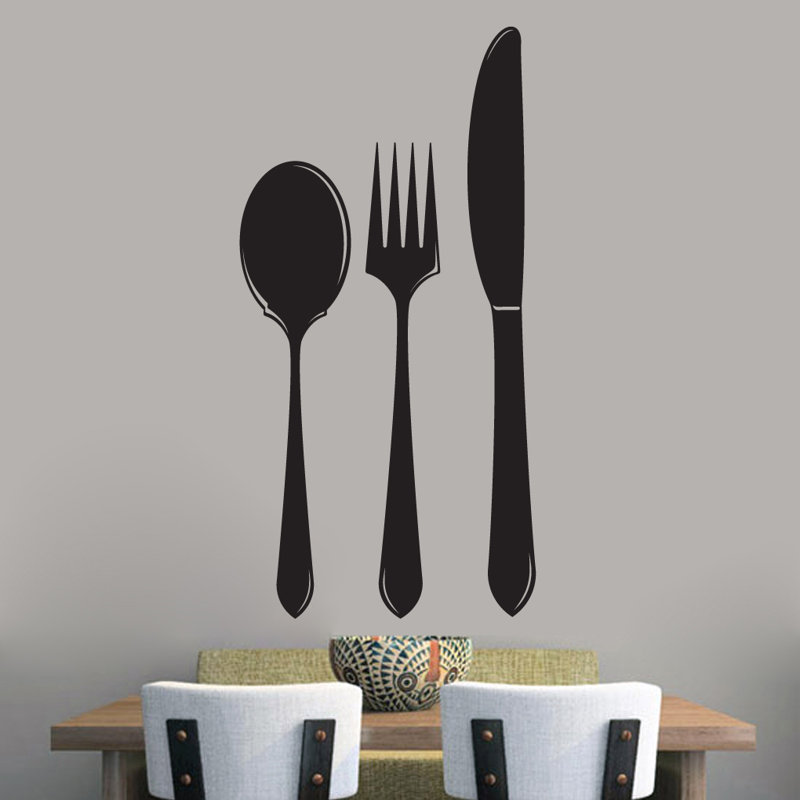 SweetumsWallDecals Spoon Fork Knife Wall Decal & Reviews Wayfair